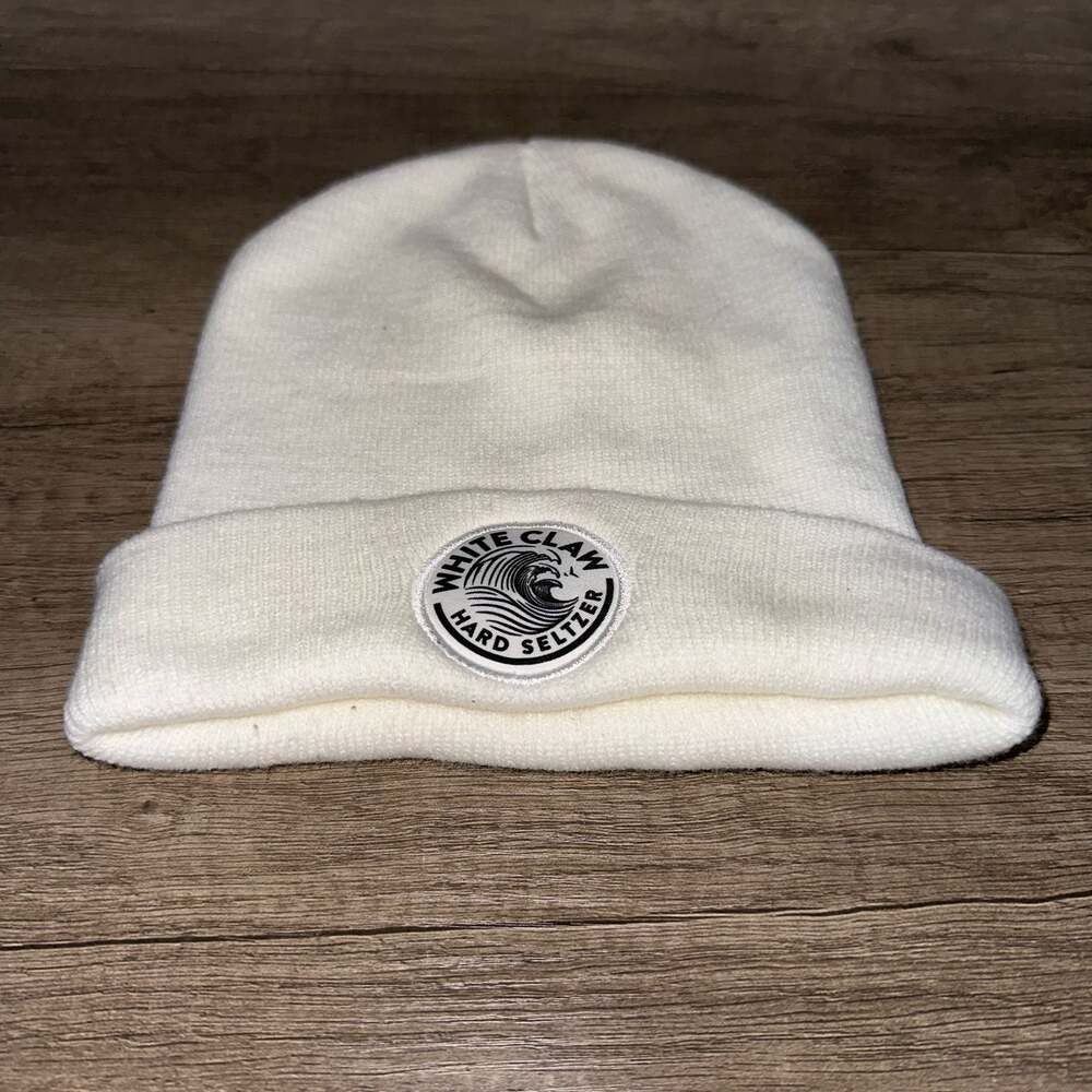 White Claw Hard Seltzer White Cuffed Beanie Hat